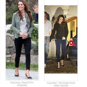 Pied-a-Terre 'Imperia' Navy Blue Slingback Espadrille Wedges ASO Kate Middleton
